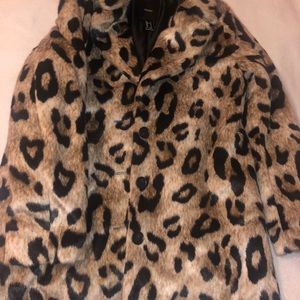 Cheetah Print Faux Fur Coat